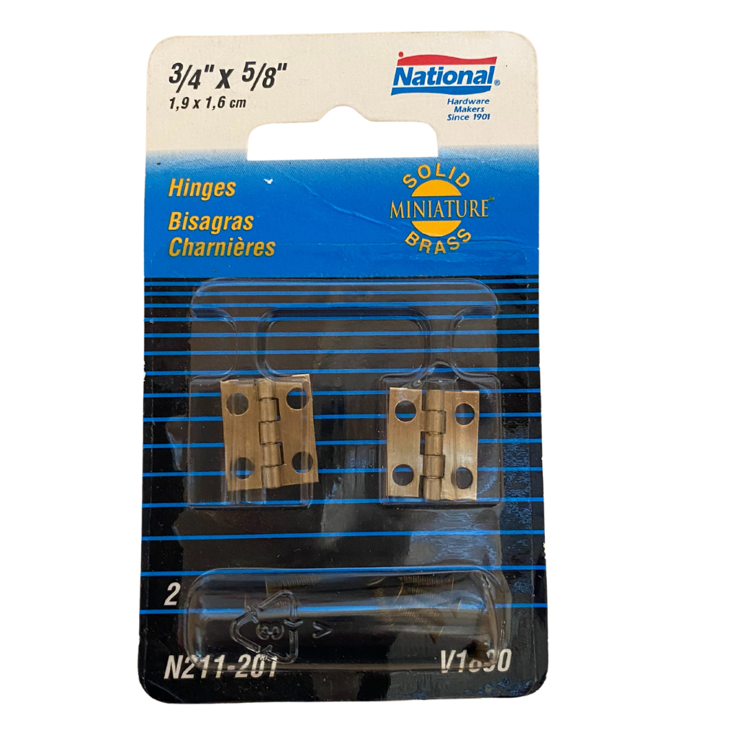 Brass Hinges 3/4" x 5/8"