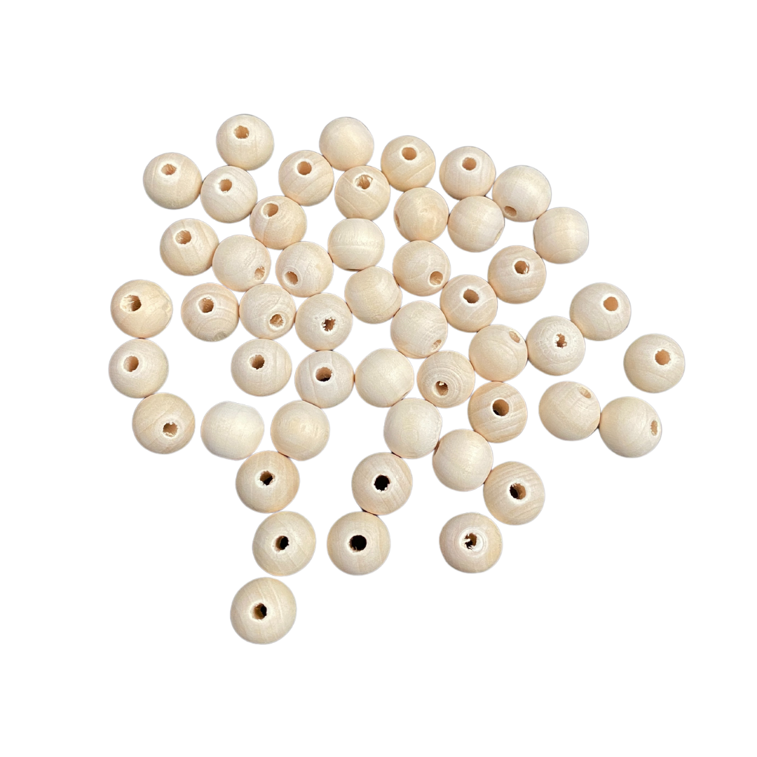 12mm Natural Wood Beads