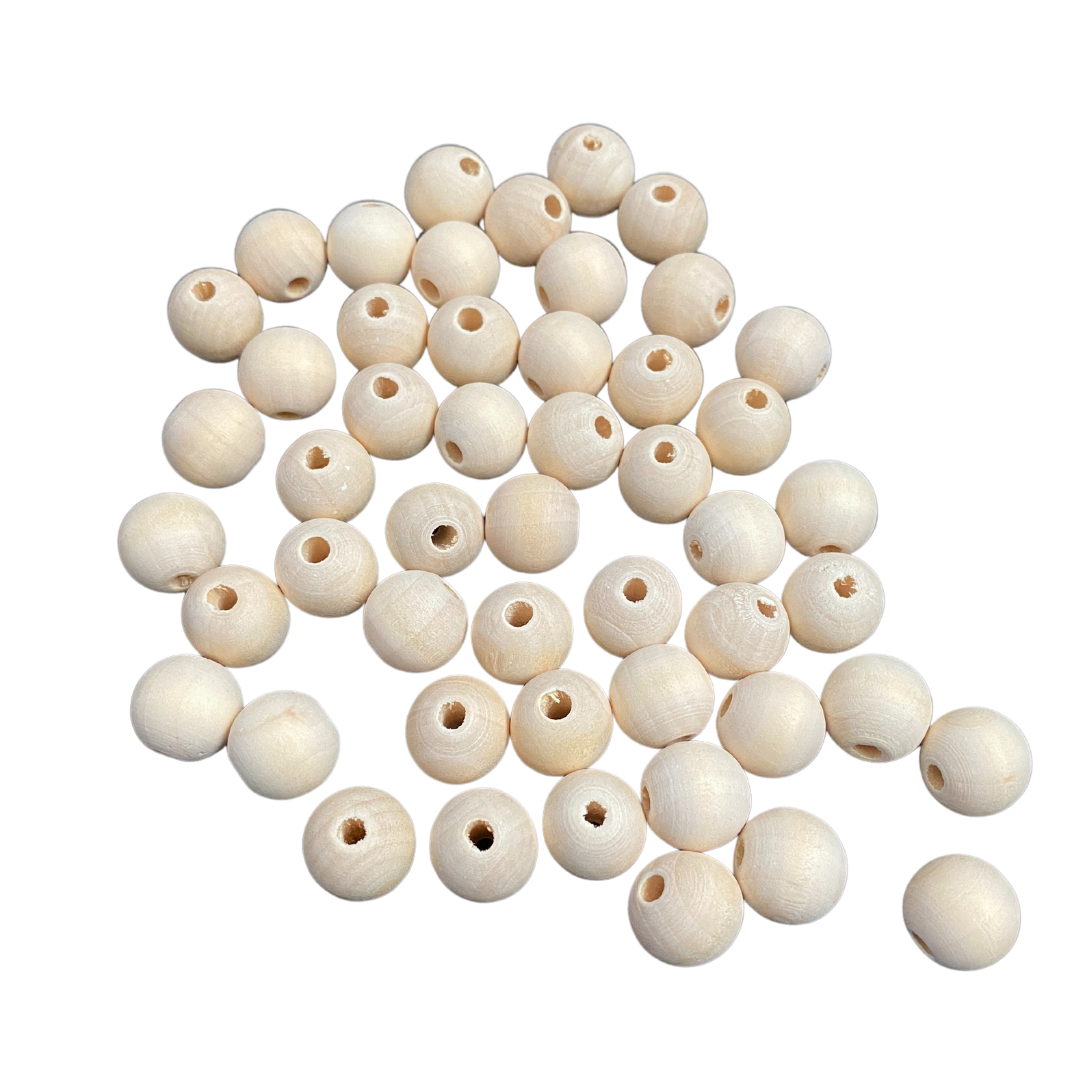 16mm Natural Wood Beads