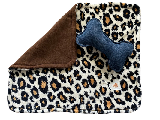 Pet Blanket and Toy Set - Cheetah