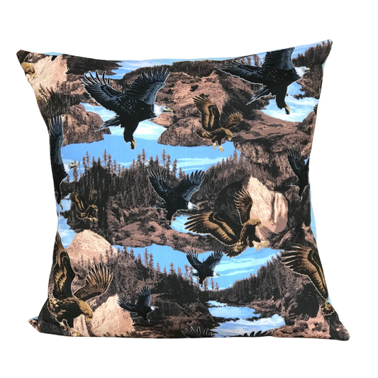 Flying Bald Eagles Pillow Cover