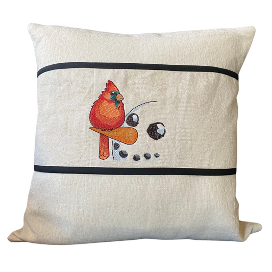 Snowman Cardinal Winter Pillow Wrap