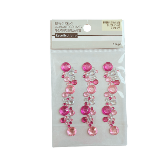 Pink Cluster Bling Sticker Embellishments