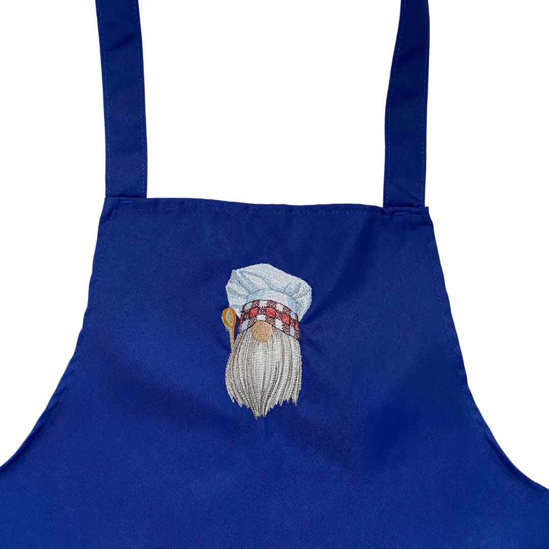 Chef Gnome Embroidered Apron - Red Checkered