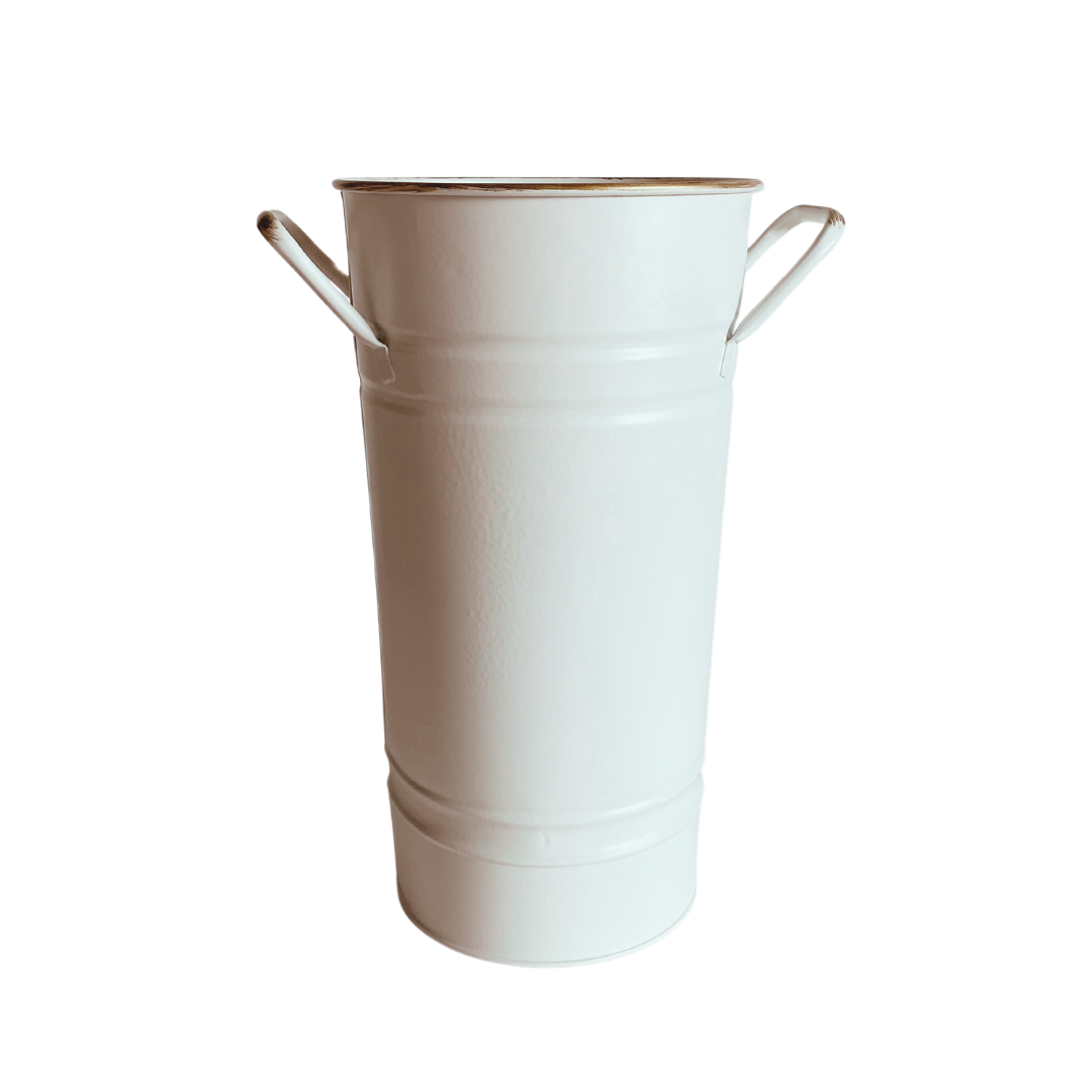 Rustic Cream Metal Bucket