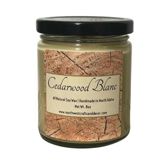 Cedarwood Blanc Scented Soy Wax Candle