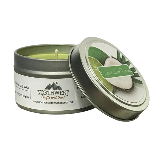 Coconut Lime Verbena Scented Soy Wax Candle