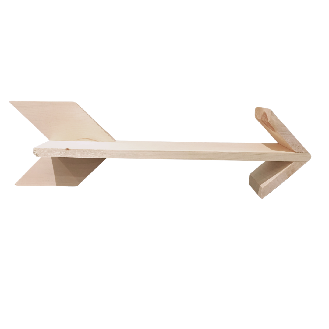 Unfinished Wood Arrow Shelf