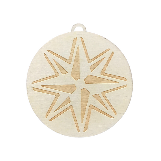 Unfinished Wood Compass Cutout