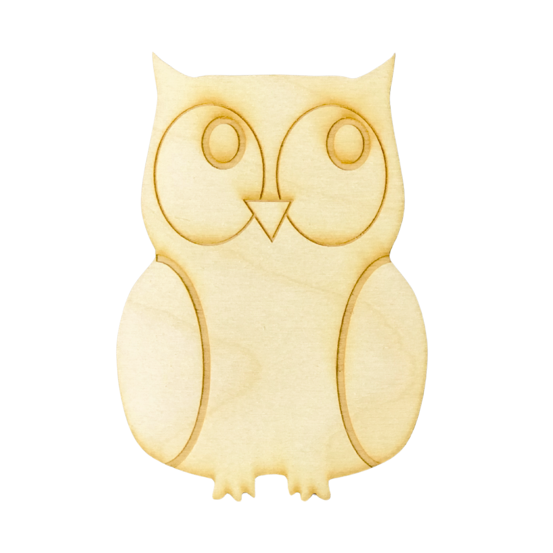 Wood Cutout Owl 4”