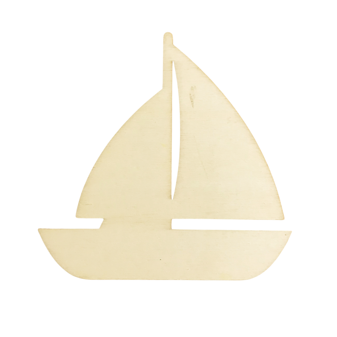 Unfinished Wood Sailboat Cutout