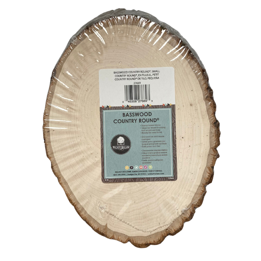 Basswood Country Bark Edge Round - Small