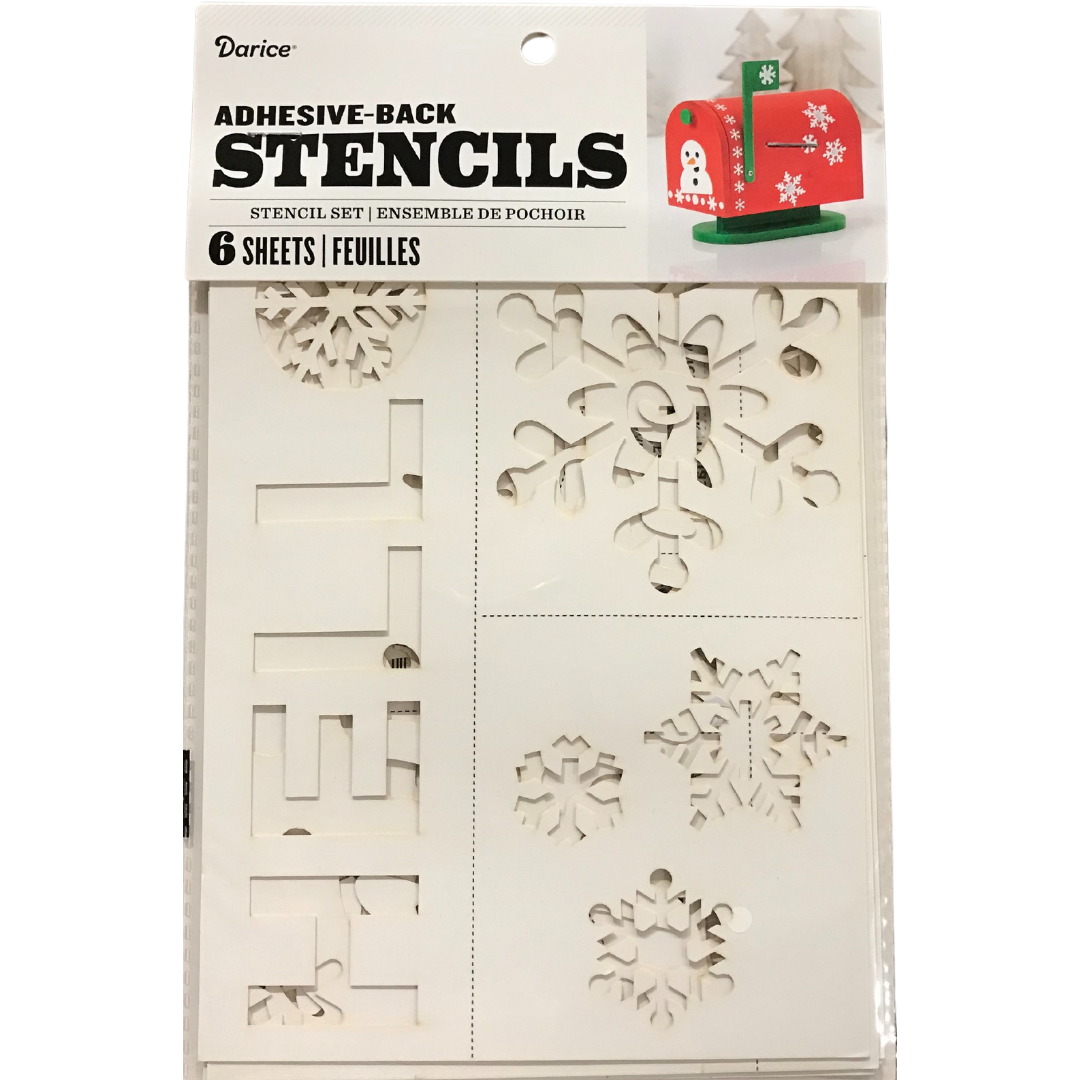 Winter Theme Adhesive Back Stencils