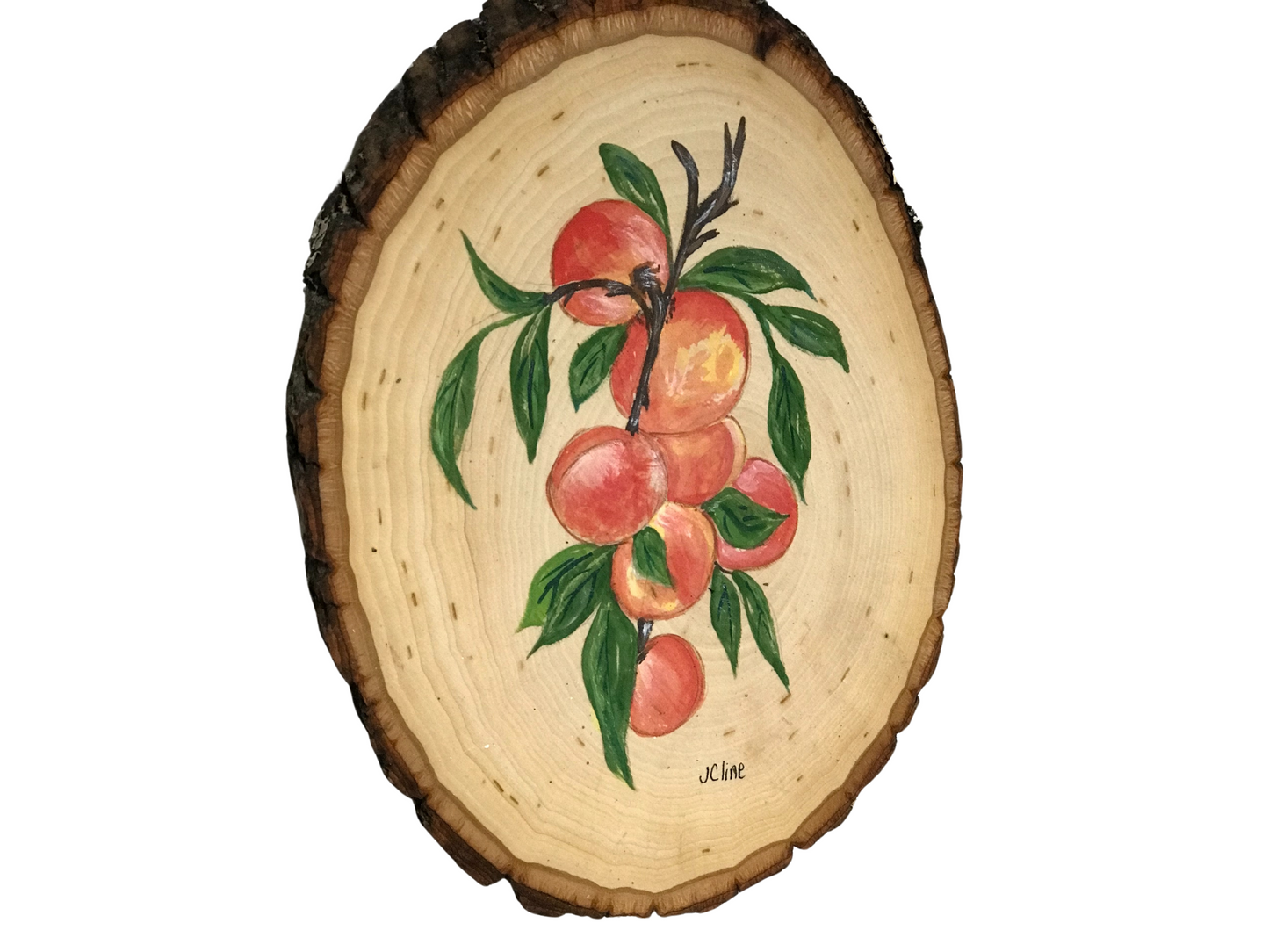 Wood Slice Painting of Fruit