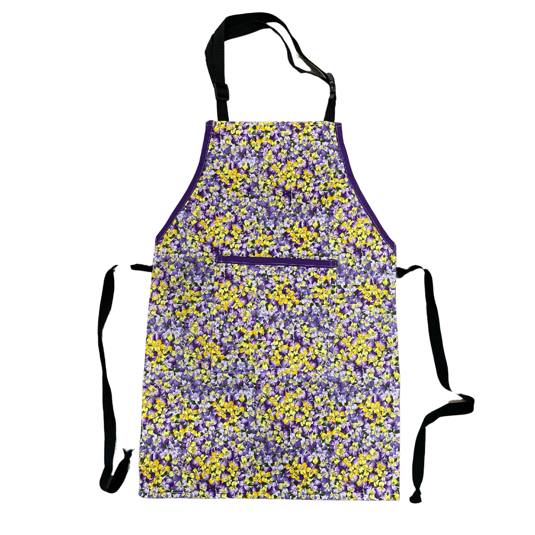 Yellow and Purple Pansy Apron