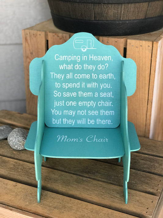 Camping in Heaven Memorial Chair